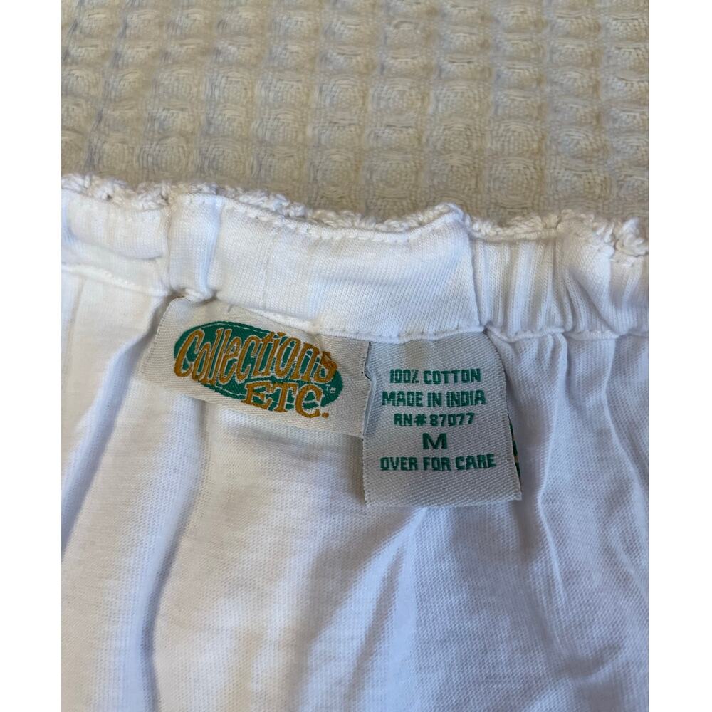 Collections Ect. Boho Cottage Off Shoulder Eyelet Crochet 100% Cotton Top Medium - Picture 7 of 8